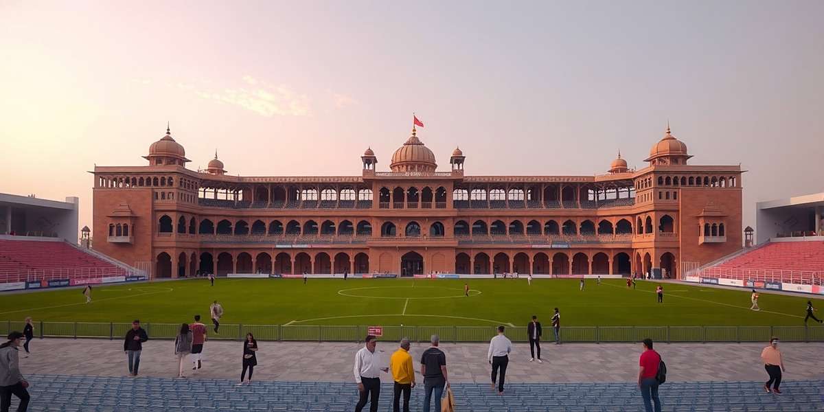 Chandigarh Champs FIFA showing authentic Indian stadium with traditional architecture