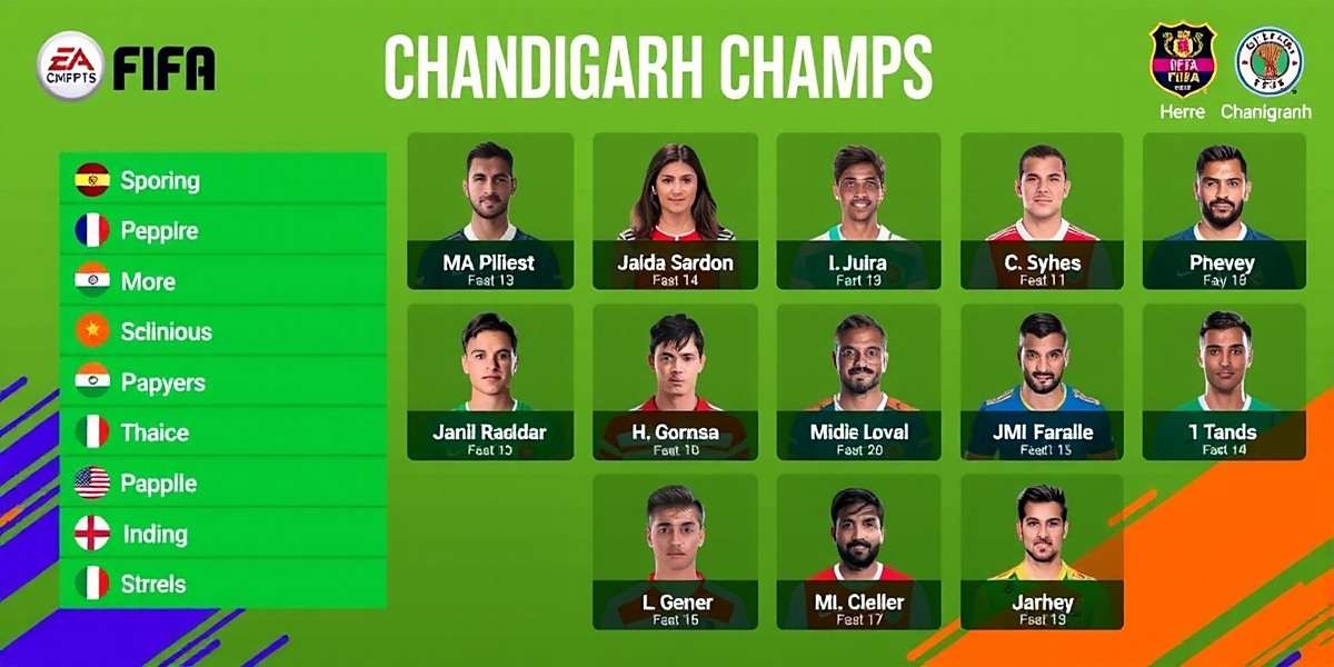 Chandigarh Champs FIFA team selection screen showing Indian players